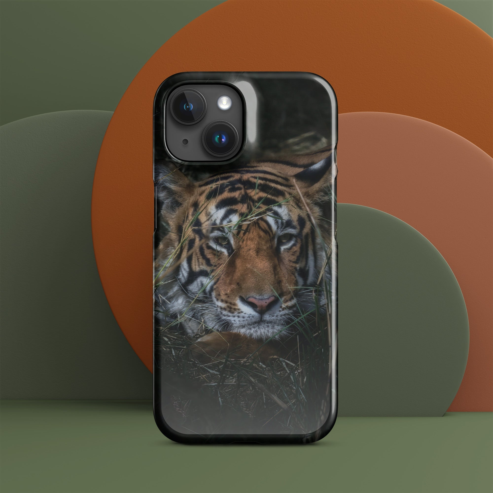 Snap case for iPhone® iPhone 15 Tiger At Rest Design