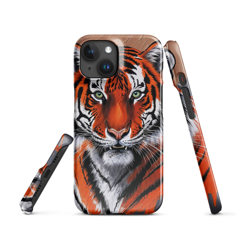 Snap case for iPhone® iPhone 15 Tiger Painting Design