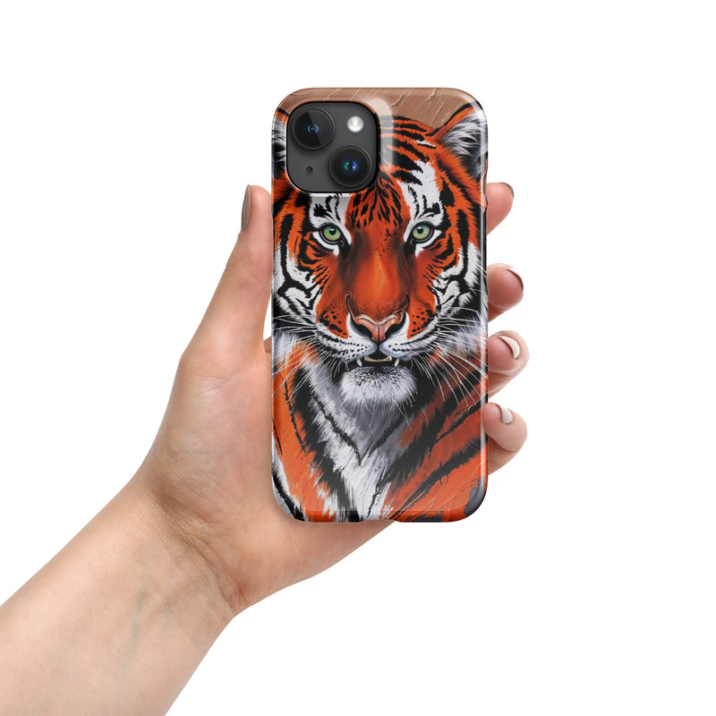 Snap case for iPhone® iPhone 15 Tiger Painting Design