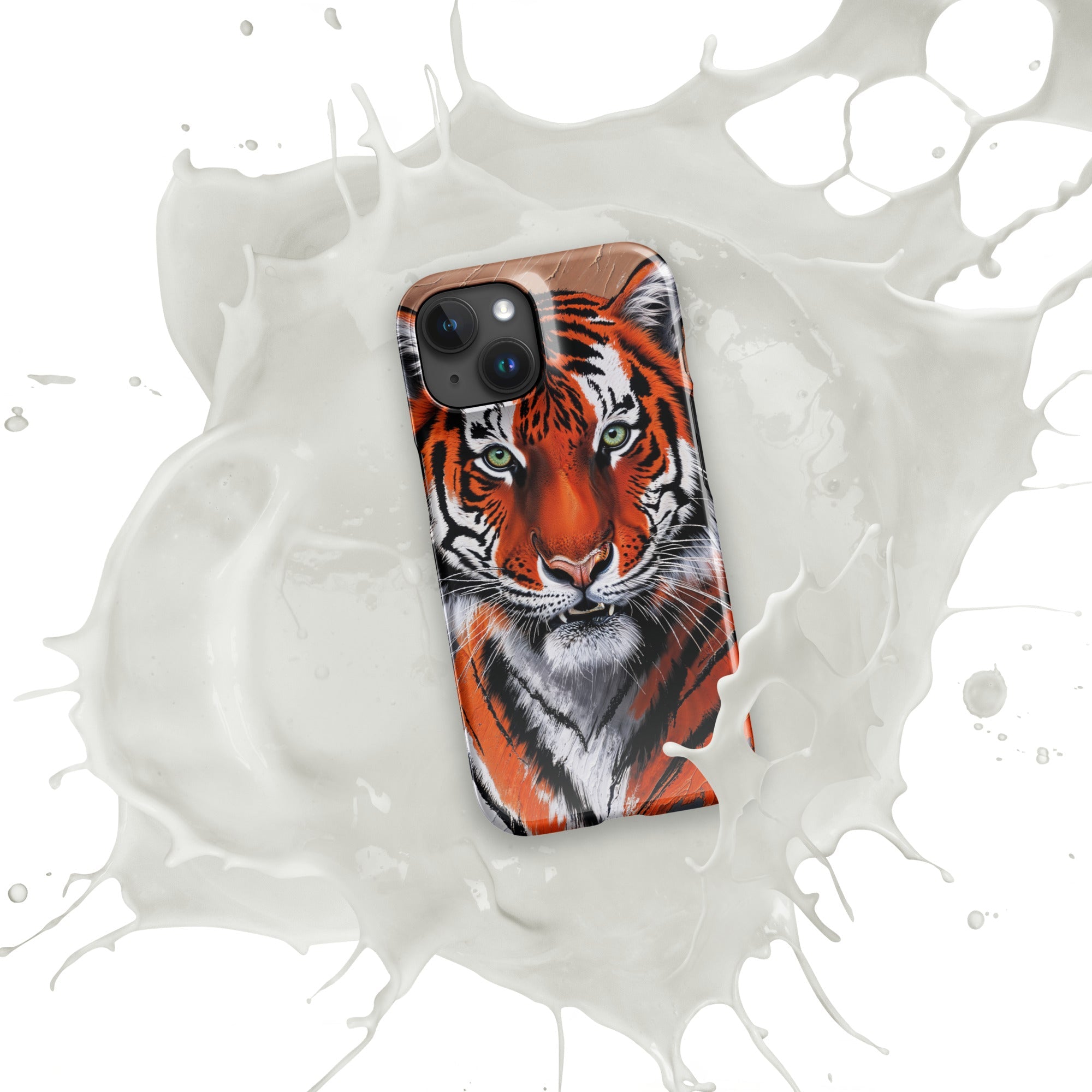 Snap case for iPhone® iPhone 15 Tiger Painting Design