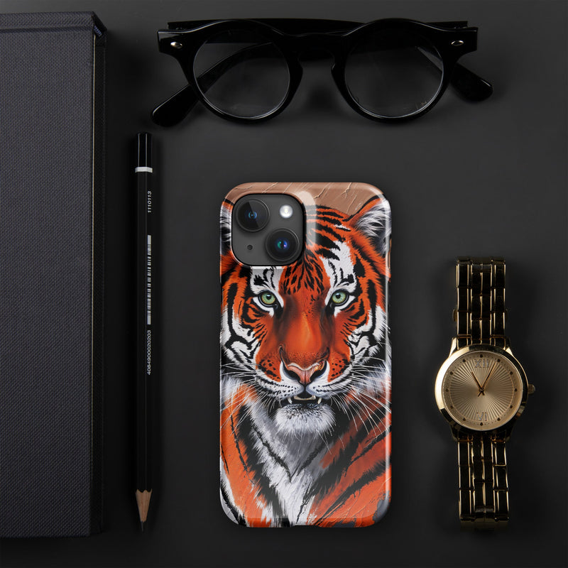 Snap case for iPhone® iPhone 15 Tiger Painting Design