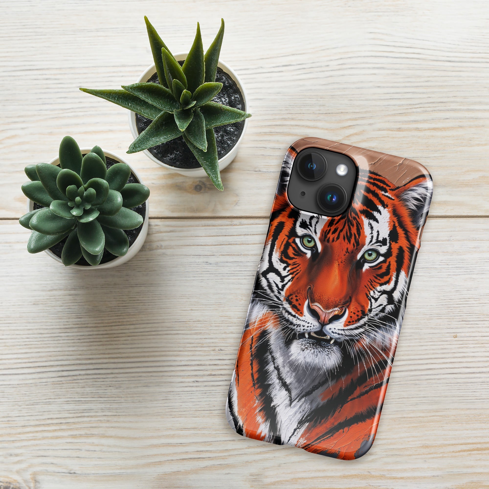 Snap case for iPhone® iPhone 15 Tiger Painting Design