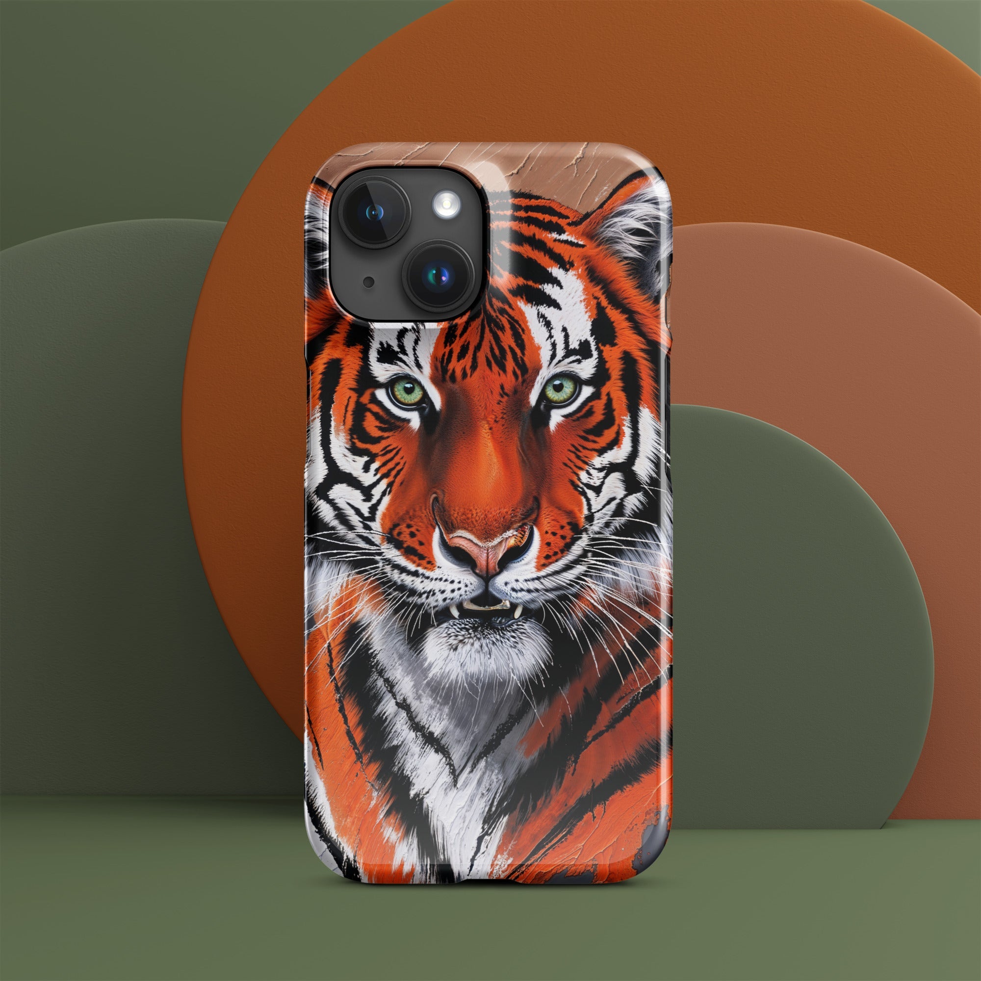 Snap case for iPhone® iPhone 15 Tiger Painting Design