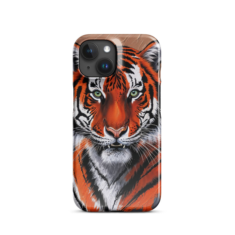 Snap case for iPhone® iPhone 15 Tiger Painting Design