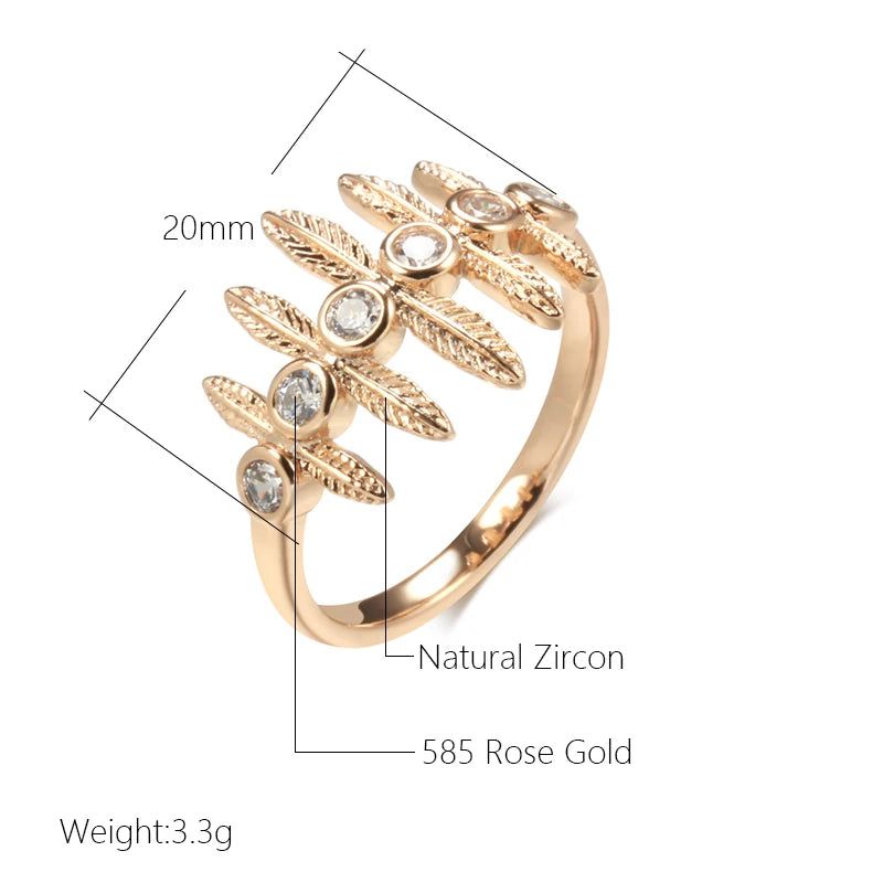 Sophisticated 585 Rose Gold Vintage Ring with Natural Zircon Accent