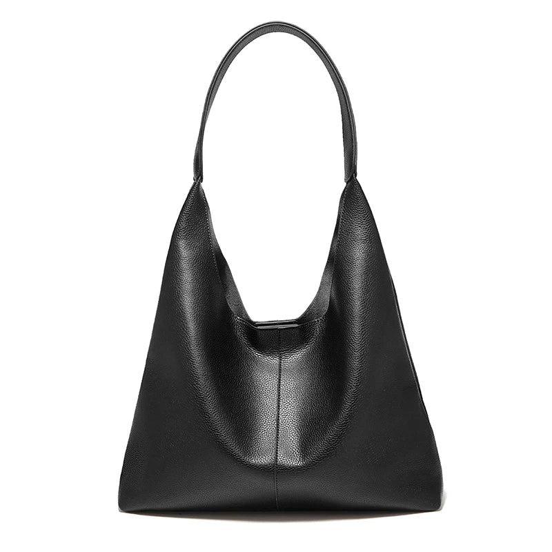 Sophisticated Foxer Minimalism 2024 Women's Soft Cowhide Large Casual Hobo Tote Bag