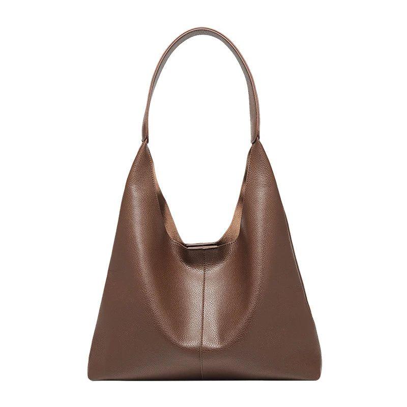 Sophisticated Foxer Minimalism 2024 Women's Soft Cowhide Large Casual Hobo Tote Bag