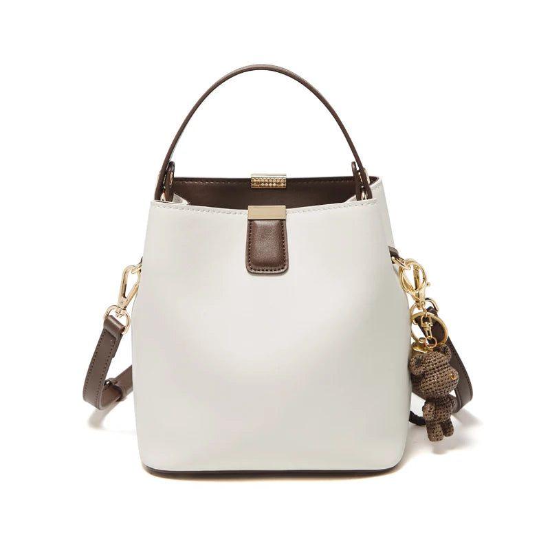 Sophisticated Foxer Split Leather Bucket Bag - Stylish Women's Handbag & Tote with Large Capacity