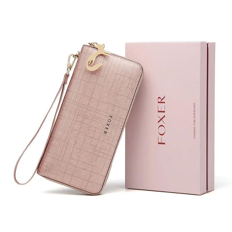 Sophisticated Foxer Women's Bifold Leather Wallet with Wristlet - Fashionable Clutch and Card Holder