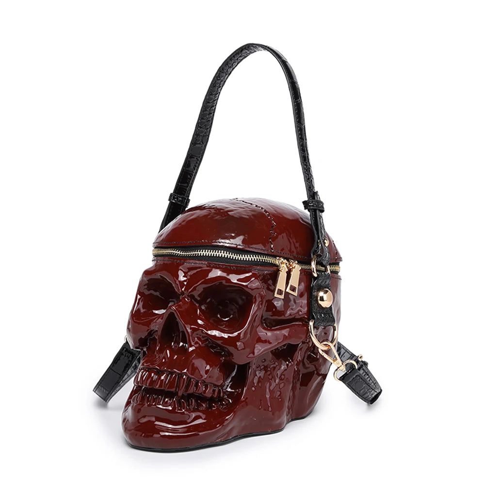 Steampunk 3D Skull Handbag for Women - Unique Barrel-Shaped Crossbody Satchel with Skeleton Design