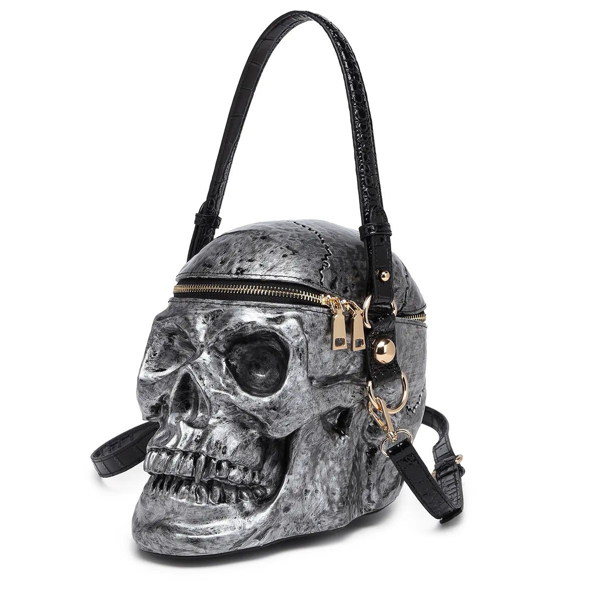 Steampunk 3D Skull Handbag for Women - Unique Barrel-Shaped Crossbody Satchel with Skeleton Design