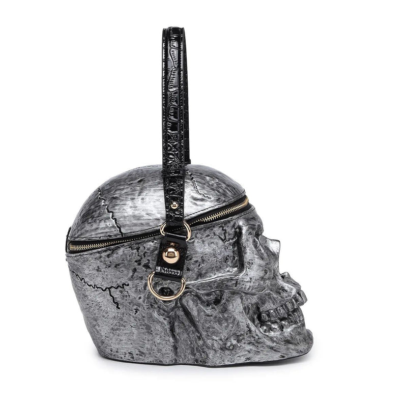 Steampunk 3D Skull Handbag for Women - Unique Barrel-Shaped Crossbody Satchel with Skeleton Design