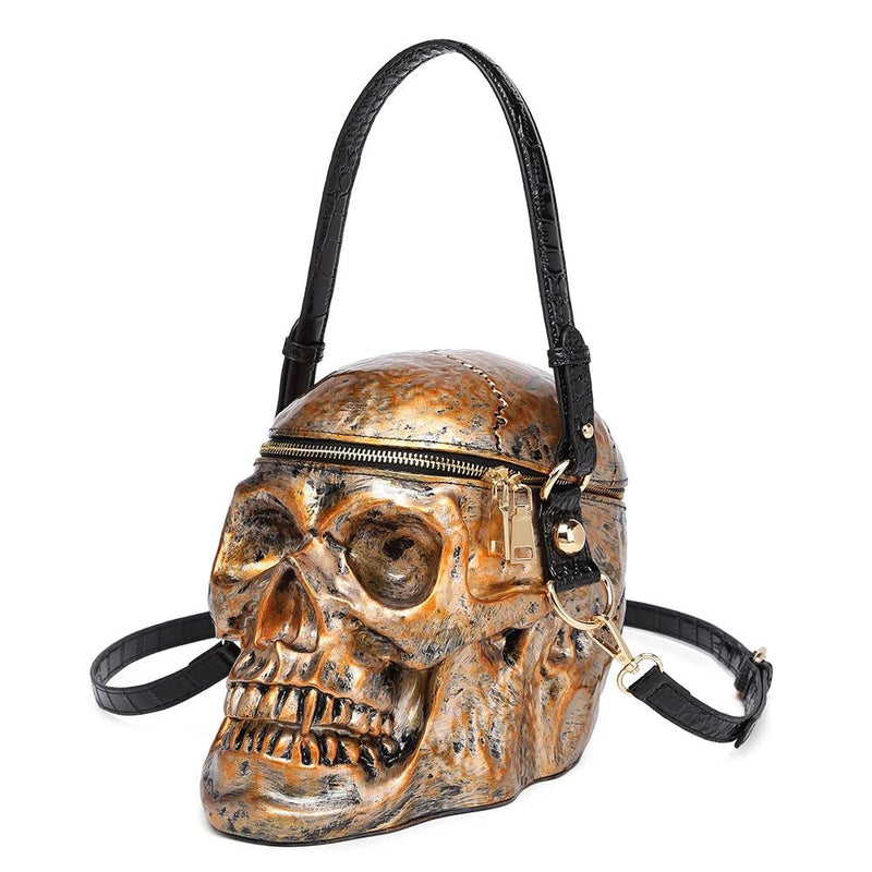 Steampunk 3D Skull Handbag for Women - Unique Barrel-Shaped Crossbody Satchel with Skeleton Design