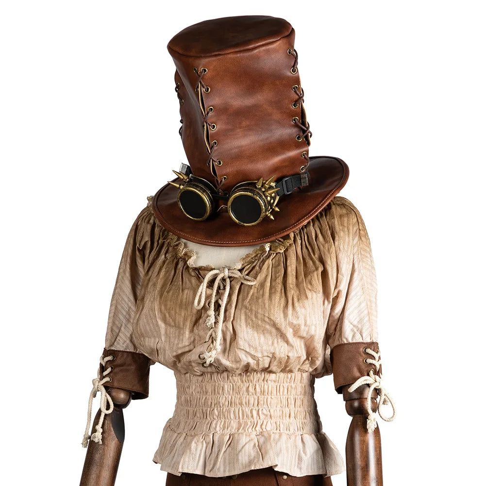 Steampunk Carnival Hat for Men and Women - Unisex Faux Leather Cosplay Headwear