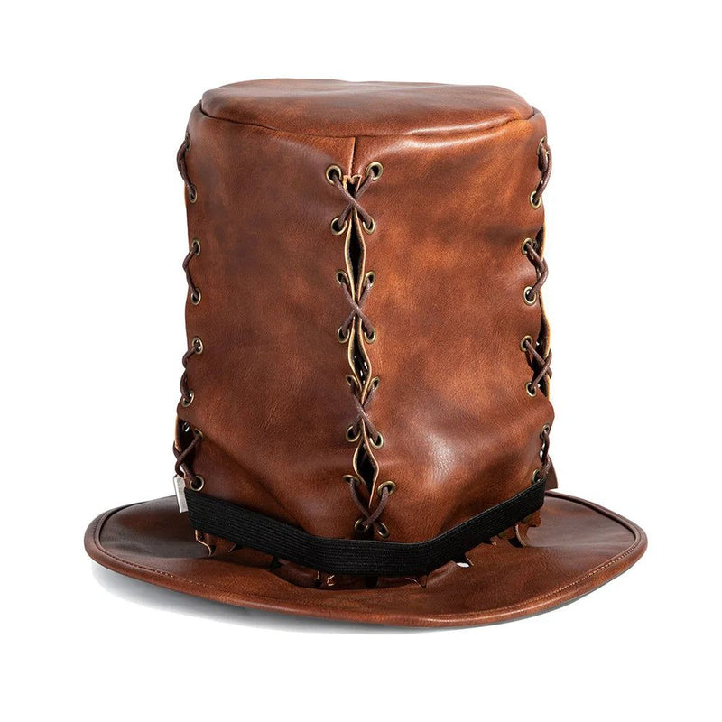 Steampunk Carnival Hat for Men and Women - Unisex Faux Leather Cosplay Headwear