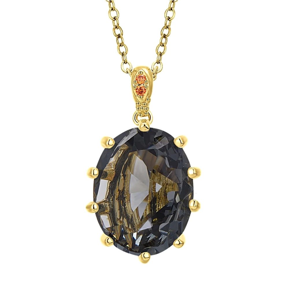 Stunning 18mm Zircon Pendant Necklace with Prong Setting in 3 Elegant Colors