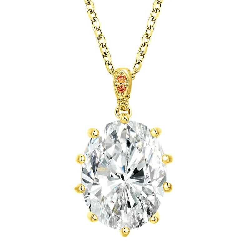 Stunning 18mm Zircon Pendant Necklace with Prong Setting in 3 Elegant Colors