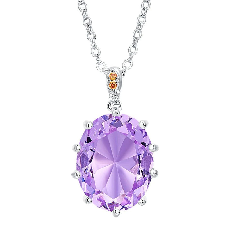 Stunning 18mm Zircon Pendant Necklace with Prong Setting in 3 Elegant Colors