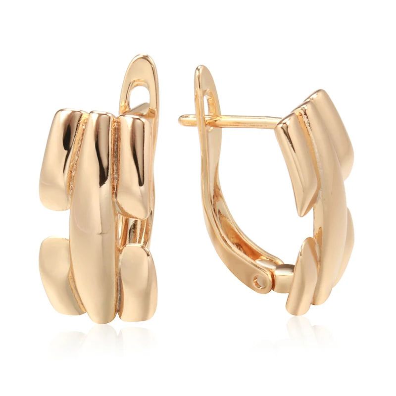 Stylish 585 Rose Gold Square Dangle Earrings - High-Quality Fashion Jewelry