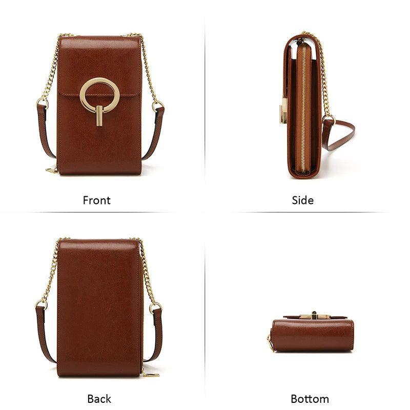 Stylish Foxer PU Leather Crossbody Phone Bag for Girls - High Quality Messenger with Flap Design