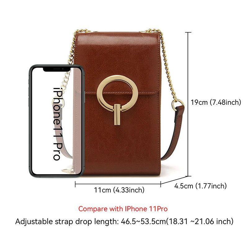 Stylish Foxer PU Leather Crossbody Phone Bag for Girls - High Quality Messenger with Flap Design