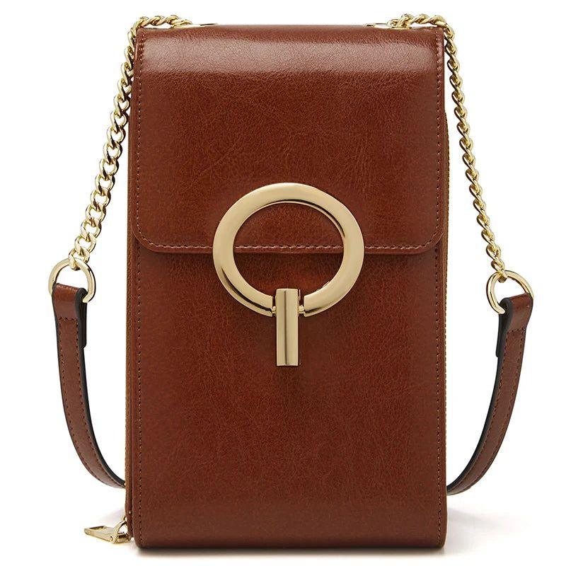 Stylish Foxer PU Leather Crossbody Phone Bag for Girls - High Quality Messenger with Flap Design