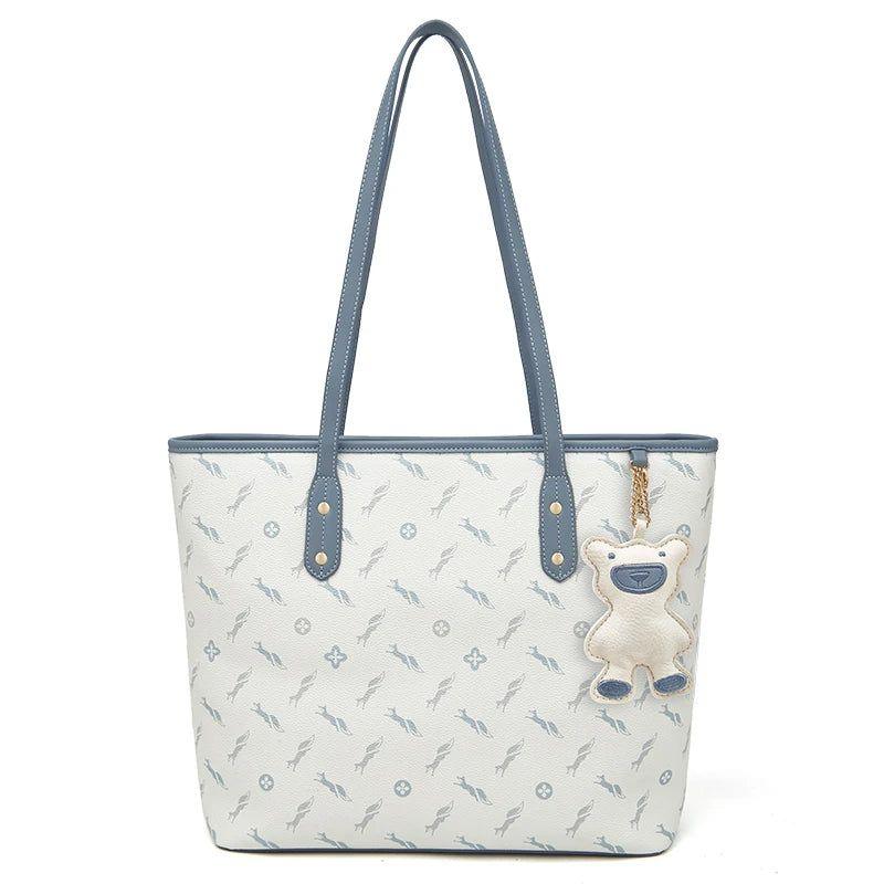 Stylish Foxer Women's Large PU Leather Handbag - Stylish Commute and Travel Tote with Vintage Animal Prints