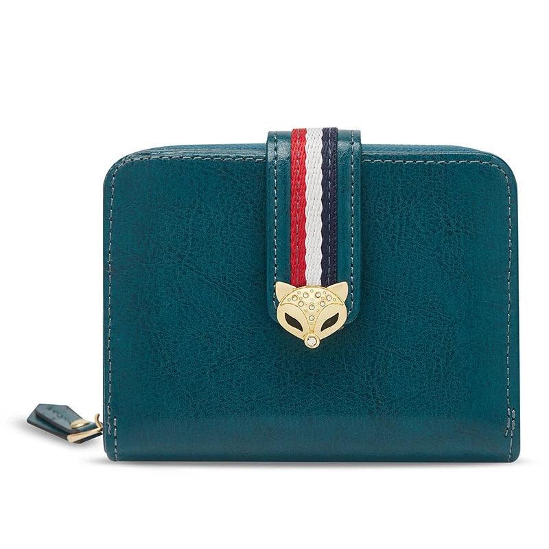 Stylish Foxer Women's Mini Wallet - Stylish Synthetic Leather Card Holder with Zipper Closure