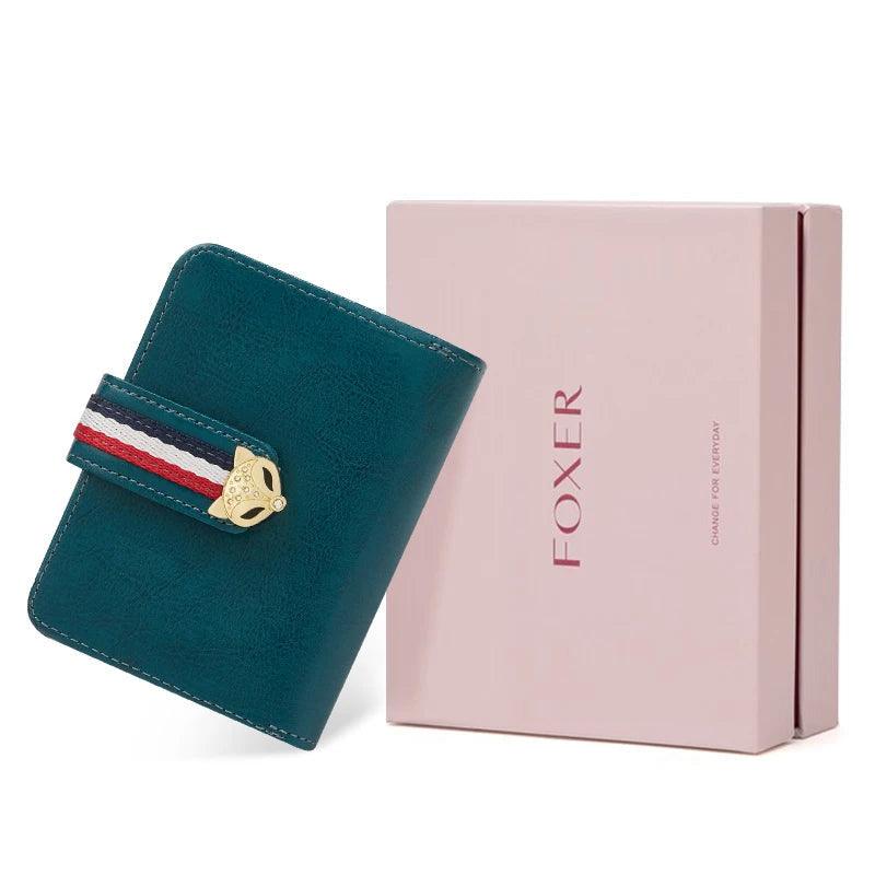 Stylish Foxer Women's Mini Wallet - Stylish Synthetic Leather Card Holder with Zipper Closure