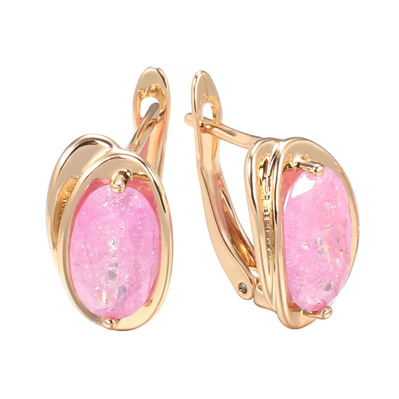 Stylish Red Natural Zircon Drop Earrings in Rose Gold - Statement Jewelry for Special Occasions