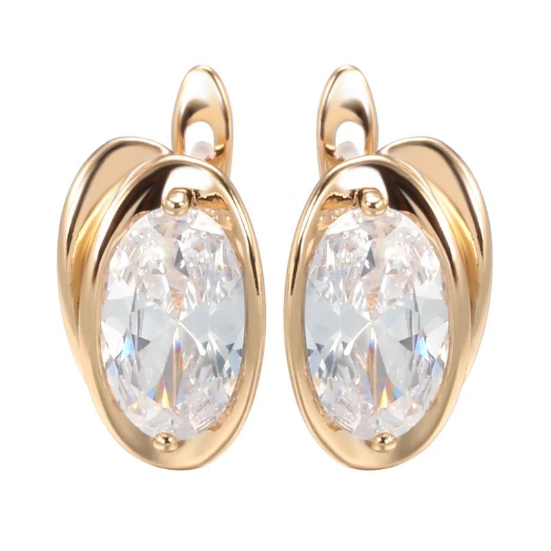 Stylish Red Natural Zircon Drop Earrings in Rose Gold - Statement Jewelry for Special Occasions