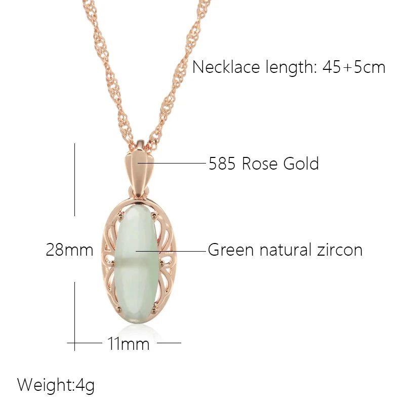 Stylish Red Zircon Pendant Necklace in 585 Rose Gold - Vintage High-Quality Jewelry