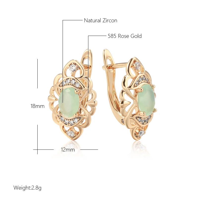 Stylish Retro Rose Gold Hoop Earrings with Unique Zircon Drops - Trendy Fashion Jewelry