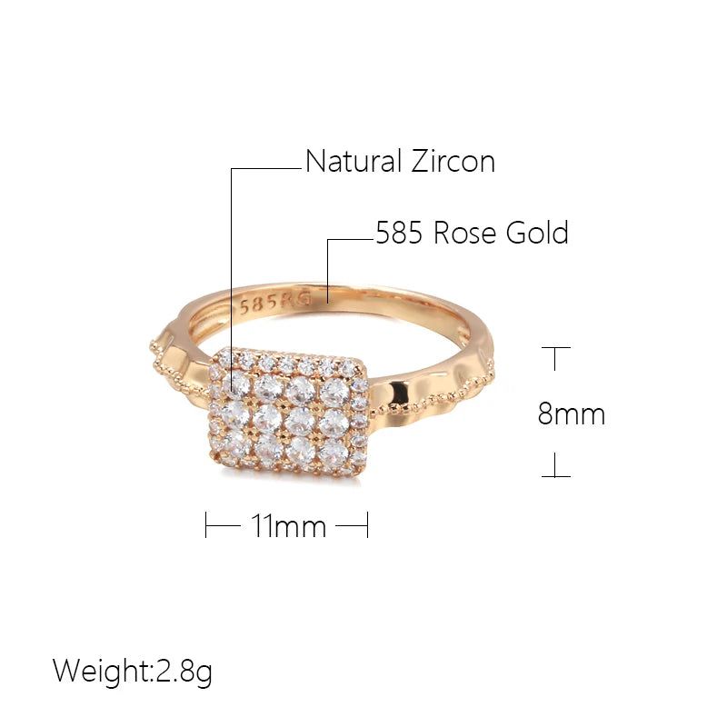 Stylish Retro Zircon Ring in 585 Rose Gold - Luxury Women's Jewelry