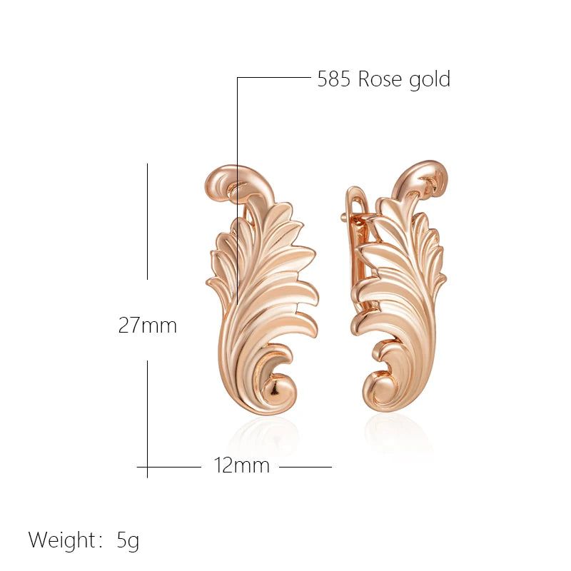 Stylish Rose Gold Color Dangle Earrings with Glossy Finish and Timeless Design