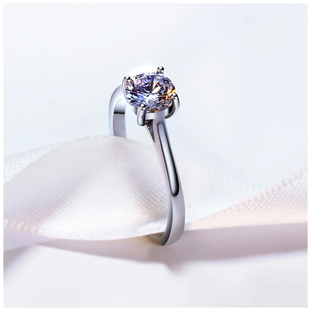 Stylish Solid Silver Zirconia Ring for Fine Jewelry - Available in 6mm & 9mm