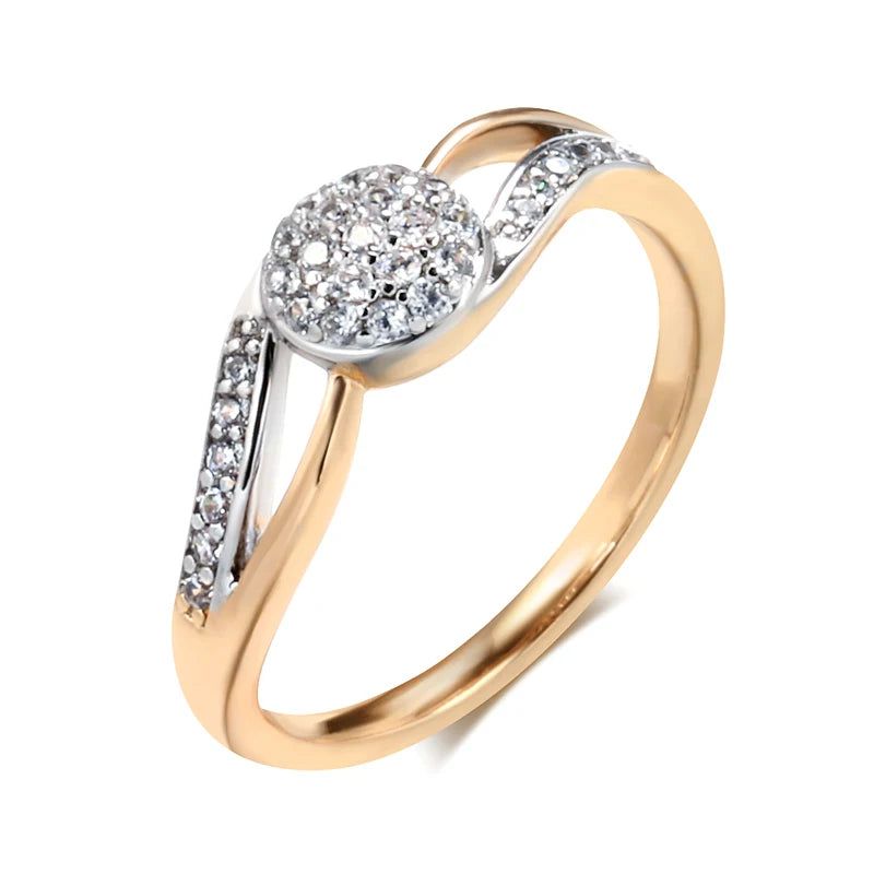 Stylish Vintage Rose Gold Bridal Ring with Natural Zircon Micro-Wax Inlay