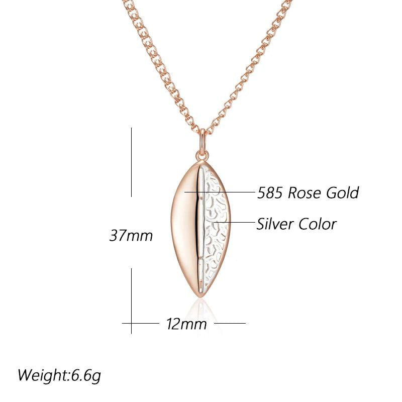 Stylish Vintage Rose Gold & Silver Flower Pendant Necklace with Cubic Zirconia Accents