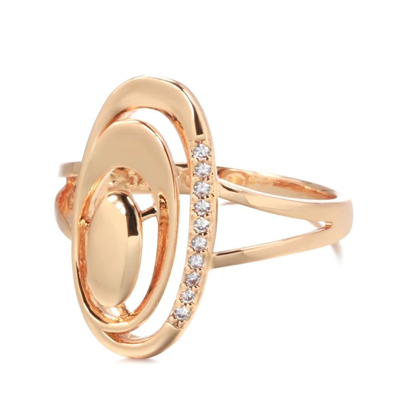 Tasteful Minimalist 585 Rose Gold Ring with Natural Zircon - Uniquely Designed Fashion Jewelry