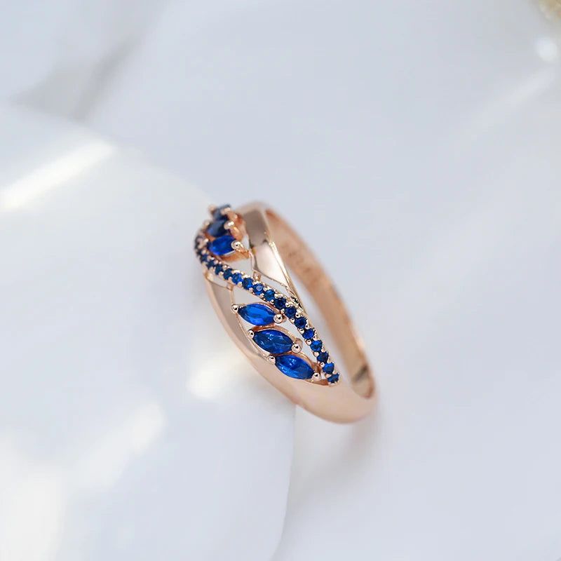 Tasteful Purple Zircon Cocktail Ring in Luxurious 585 Gold Plating - Unique Jewelry Accessory