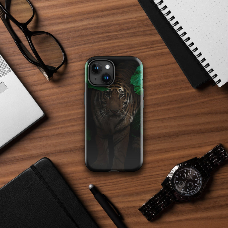 Tough Case for iPhone® iPhone 15 Cat in Darkness Design