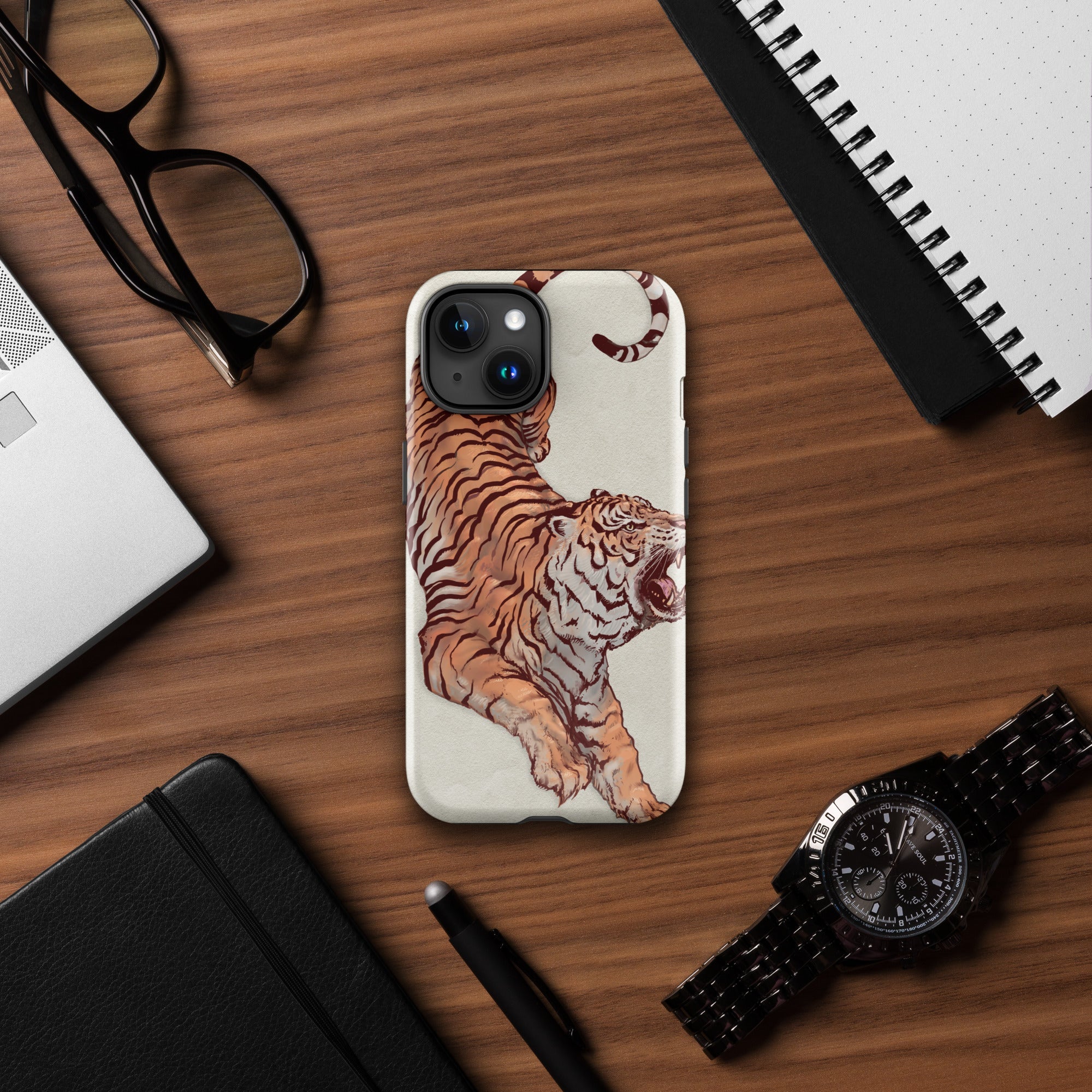 Tough Case for iPhone® iPhone 15 Tiger Art Design