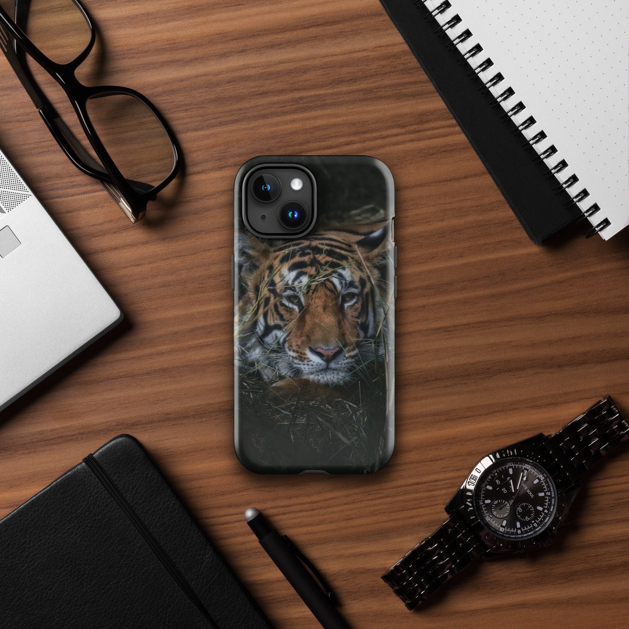 Tough Case for iPhone® iPhone 15 Tiger At Rest Design