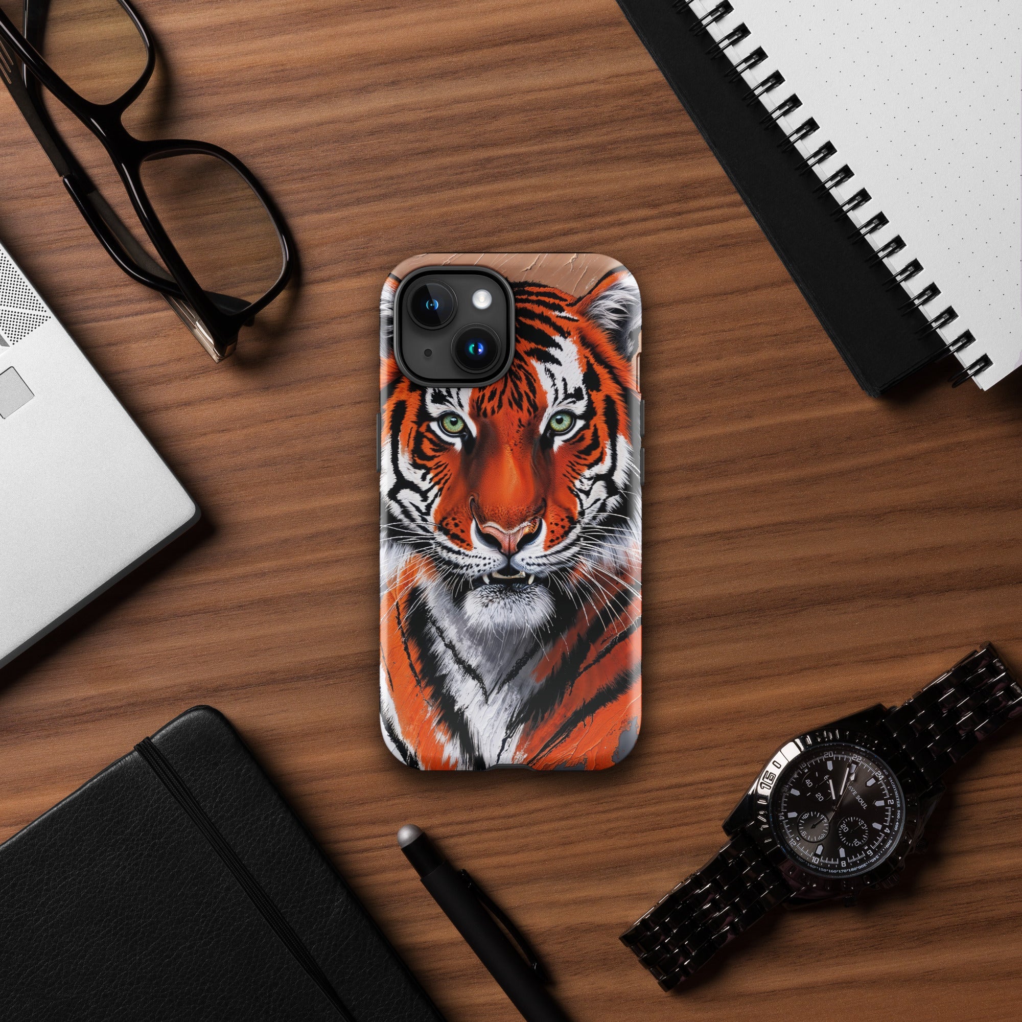 Tough Case for iPhone® iPhone 15 Tiger Painting Design