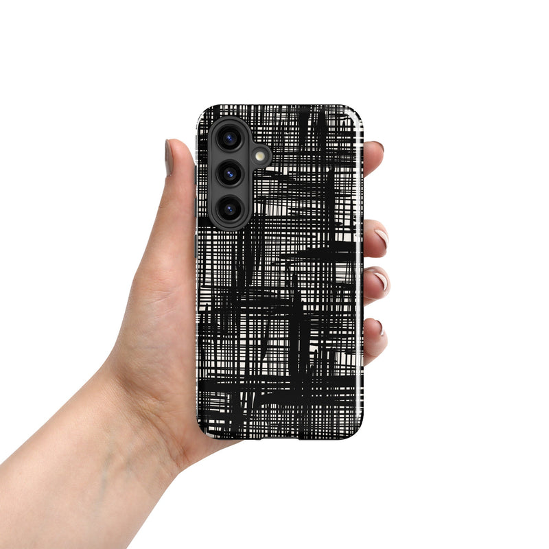 Tough case for Samsung® Galaxy S24 Abstract Hand Drawn Grid Design