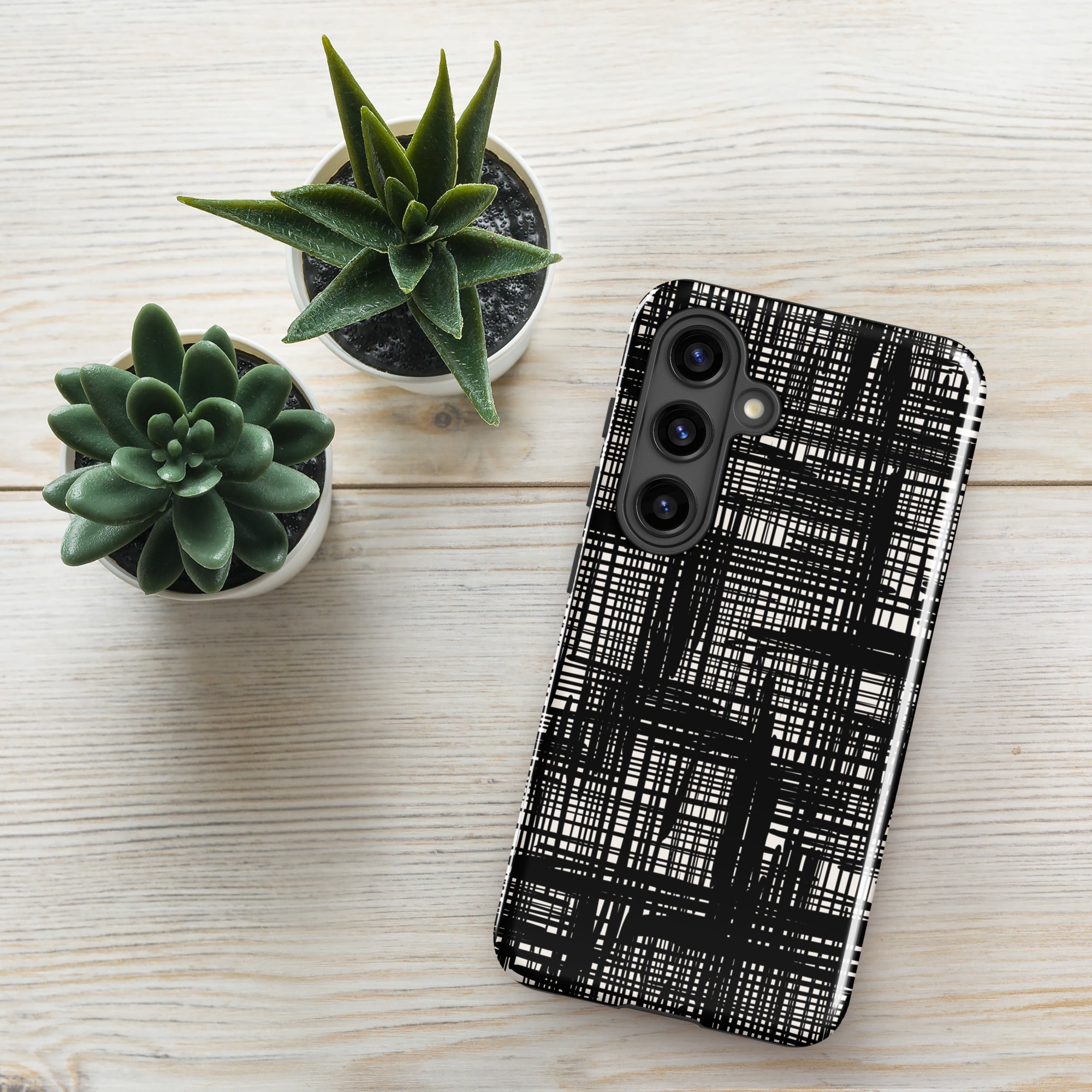 Tough case for Samsung® Galaxy S24 Abstract Hand Drawn Grid Design