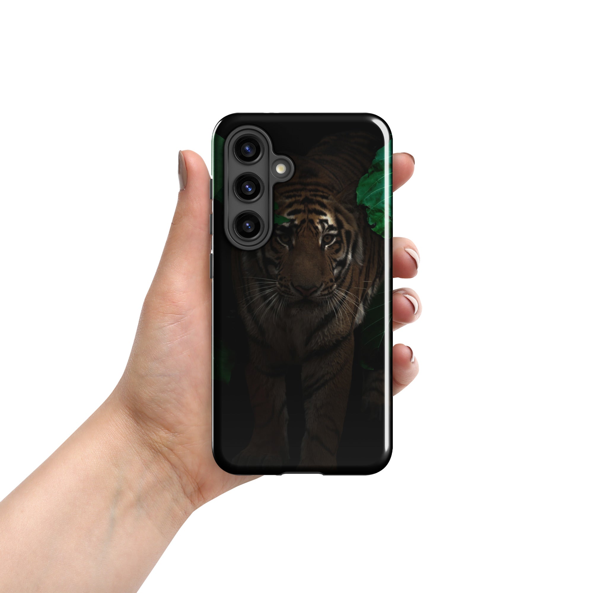 Tough case for Samsung® Galaxy S24 Cat in Darkness Design