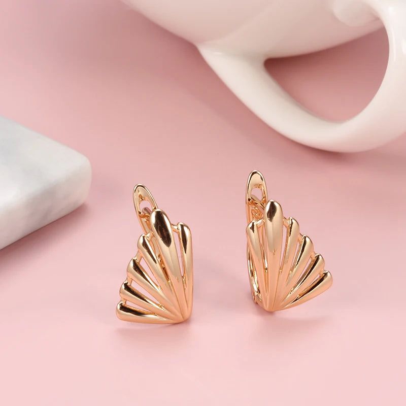 Trendy Geometric Rose Gold Dangle Earrings - High-Quality Fashion Jewelry