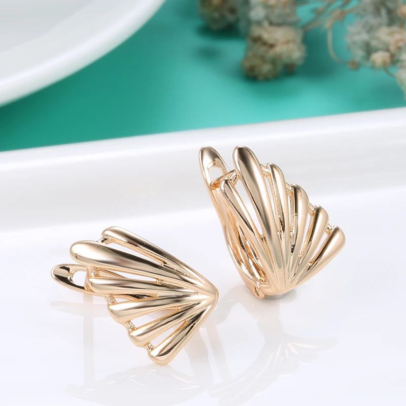 Trendy Geometric Rose Gold Dangle Earrings - High-Quality Fashion Jewelry