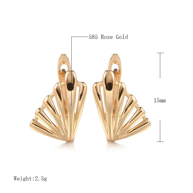 Trendy Geometric Rose Gold Dangle Earrings - High-Quality Fashion Jewelry